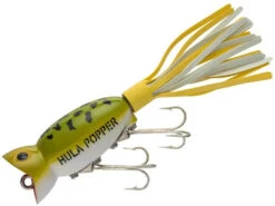 Arbogast Hula Popper Topwater Popper -Fish Edge Store Frog 20White 20Belly 20Yellow 20Skirt