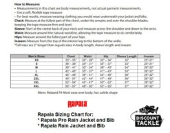 Rapala Pro Rain Bib -Fish Edge Store rapala rain sizing chart 21a3ca16 a23f 465b b433 d5c579105dd4